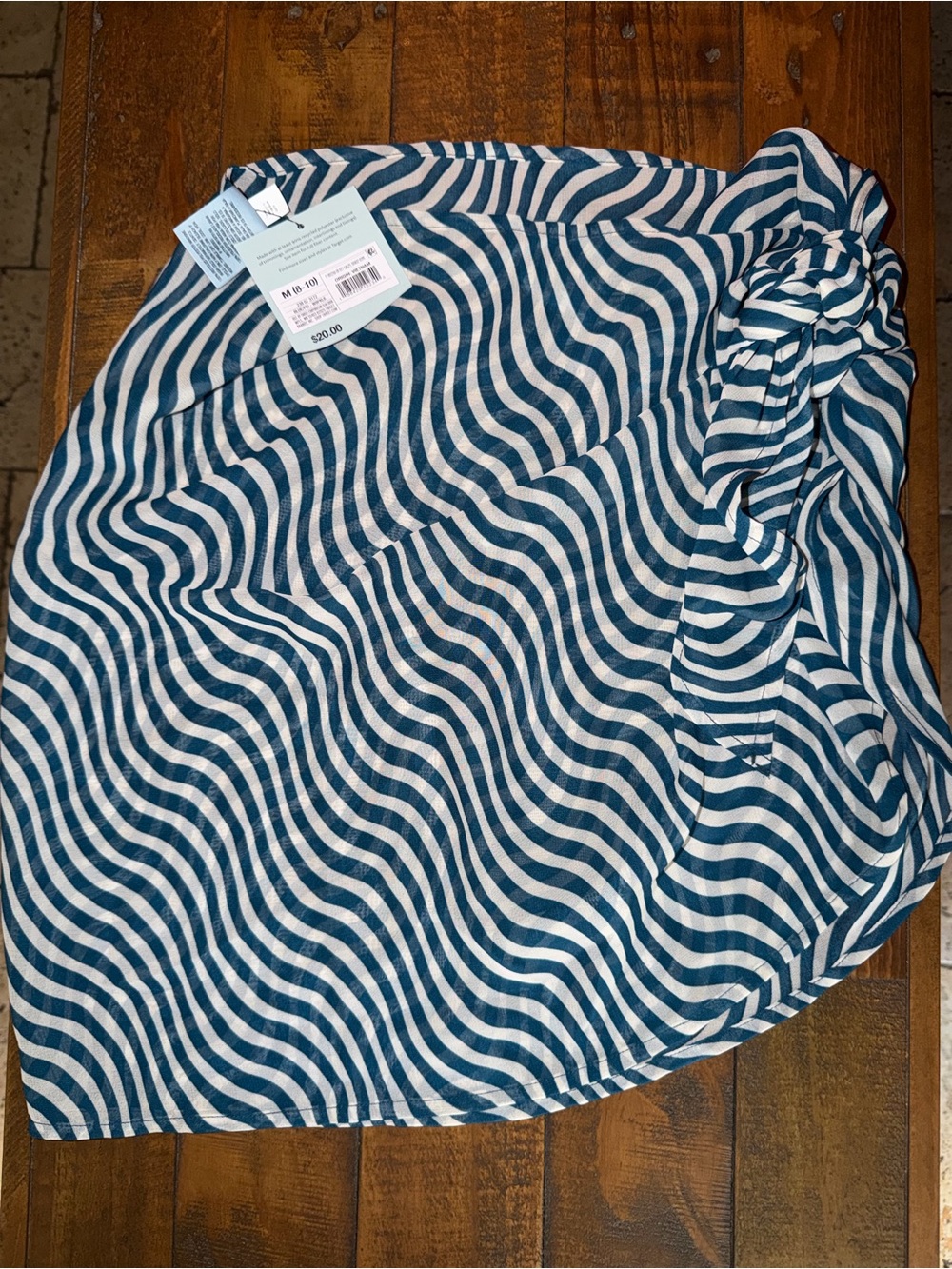 Target Women's Blue and White Striped Swim Coverup Sarong